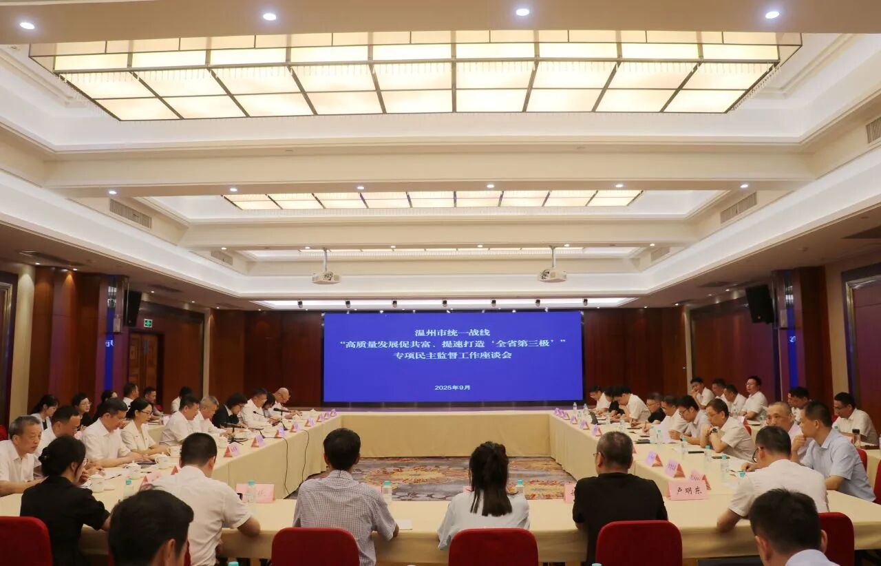 温州市统一战线“高质量发展促共富、提速打造‘全省第三极’”专项民主监督工作座谈会召开
